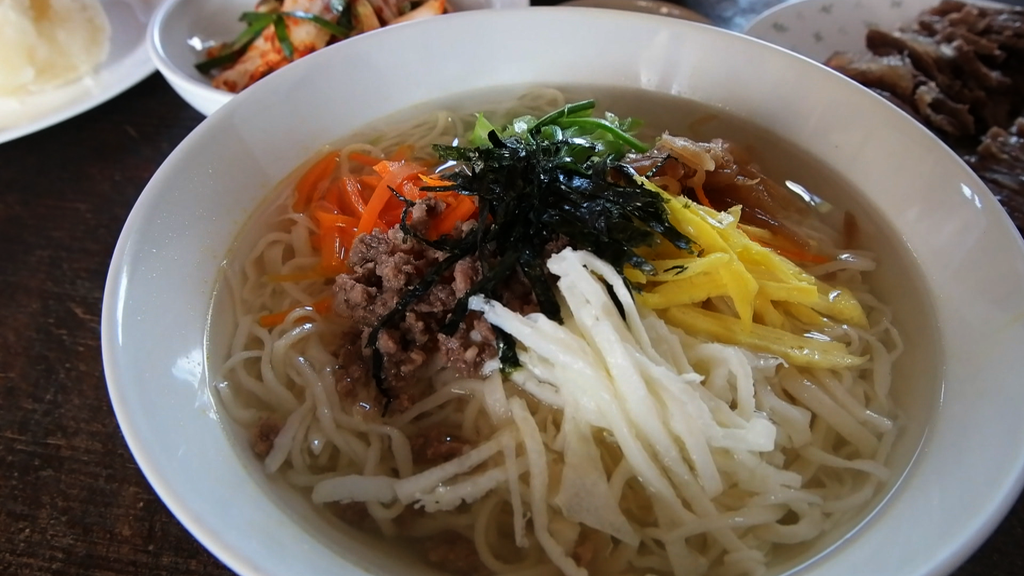 Janchi-guksu, or “banquet noodles,” is a traditional Korean dish