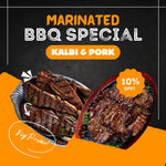 (SET A) Marinated BBQ Special – KALBI & PORK Total 4 Pack (10% OFF)
